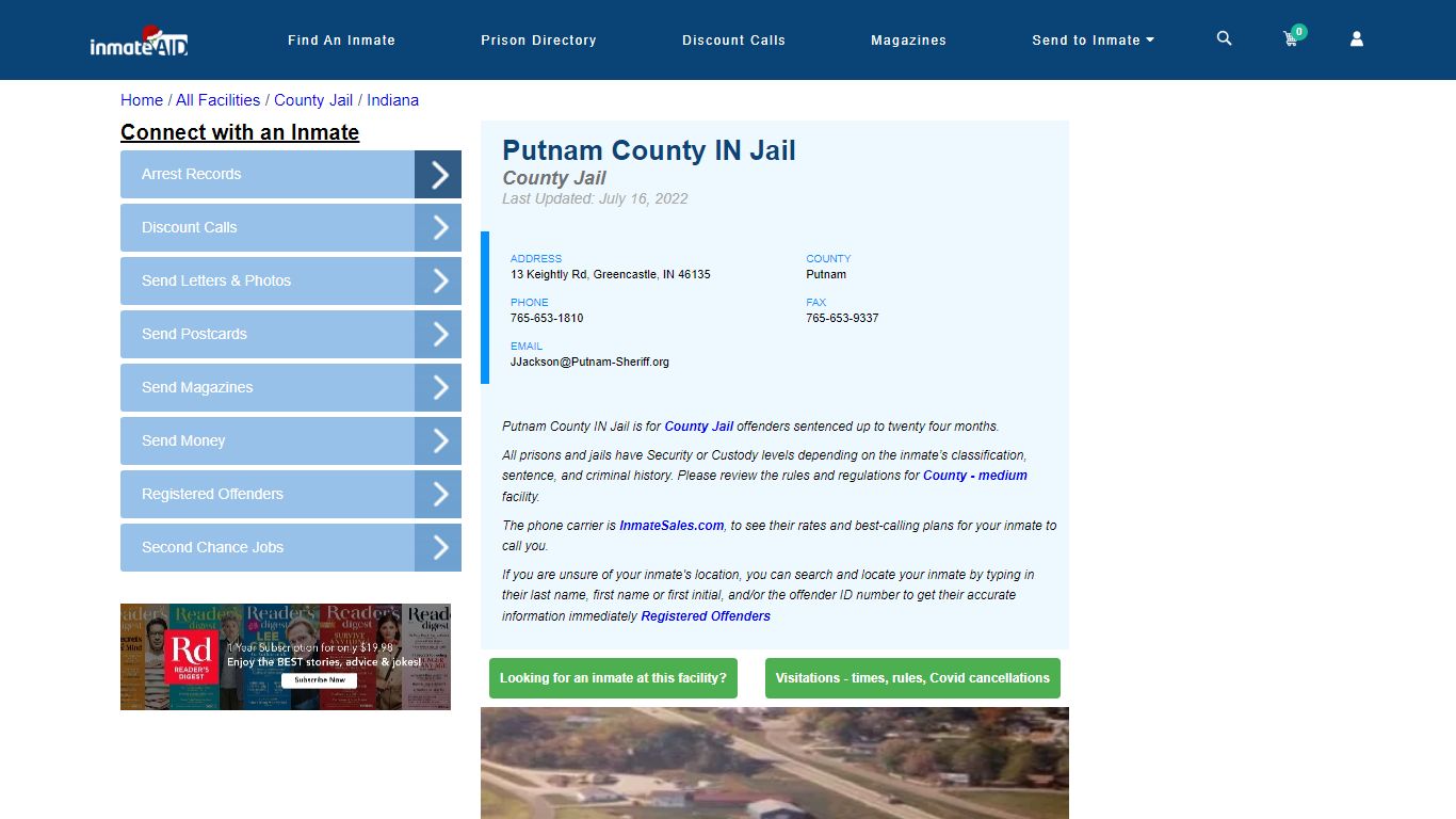 Putnam County IN Jail - Inmate Locator - Greencastle, IN